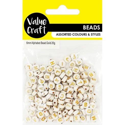 Plastic Round Alphabet Beads (available in 2 colours)